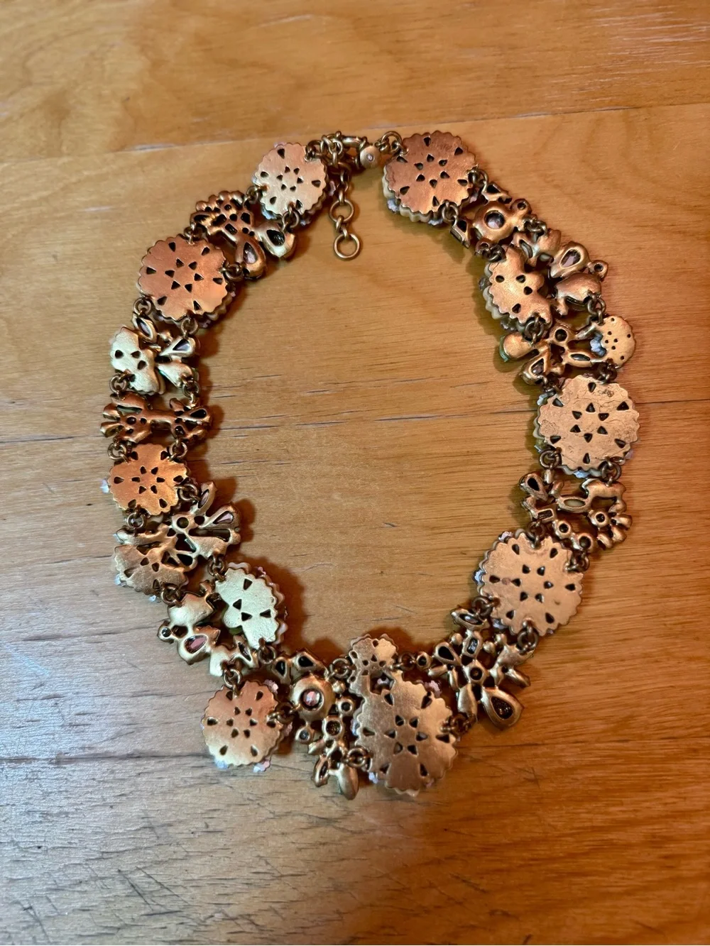 RARE J. Crew Iridescent Crystal Floral Statement Bib Necklace Box & Bag NWOT